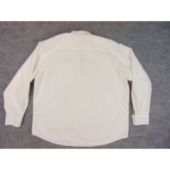 NaSo Shirt Mens XL White Band Collar Pullover Embroidered Trim Boho Casual - Picture 3 of 8